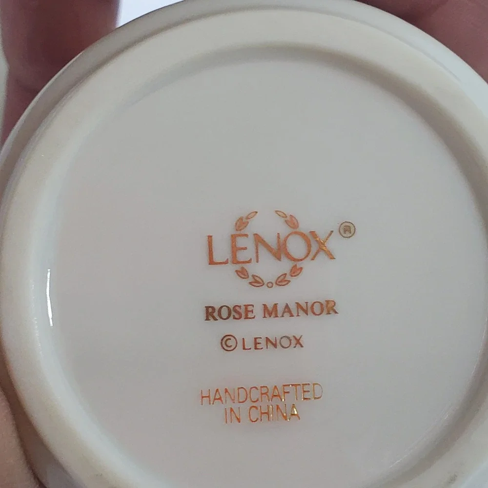 Lenox Rose Manor Bathroom Set Ivory Green Pink Cream Floral Porcelain